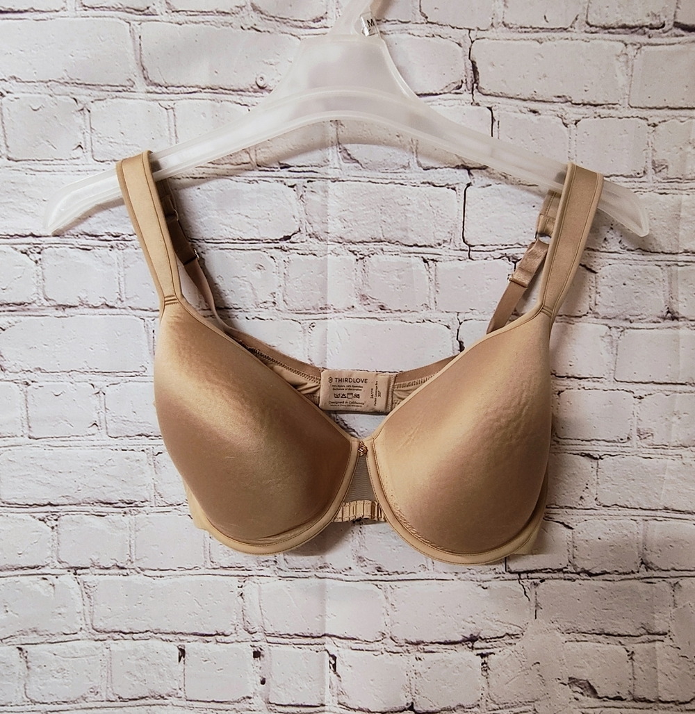 ThirdLove Perfect Coverage Mesh Keyhole Underwire Tan Bra 36F